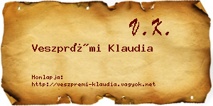 Veszprémi Klaudia névjegykártya
