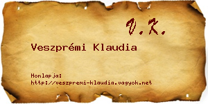 Veszprémi Klaudia névjegykártya