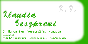 klaudia veszpremi business card